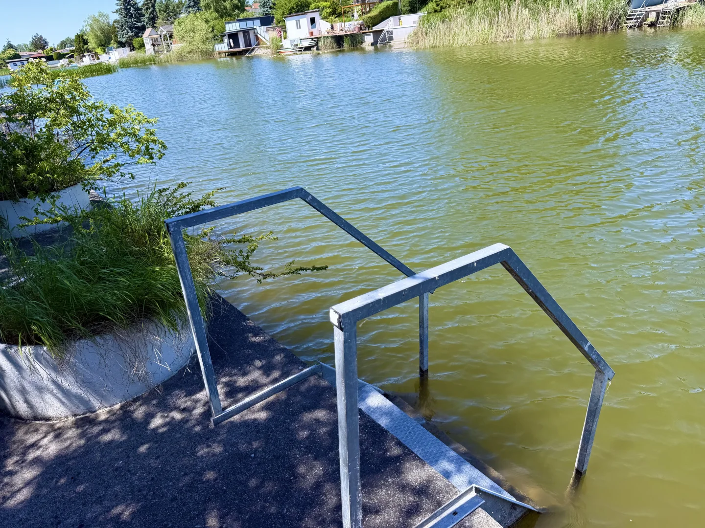 Badeteich in Lassee mit direktem Wasserzugang